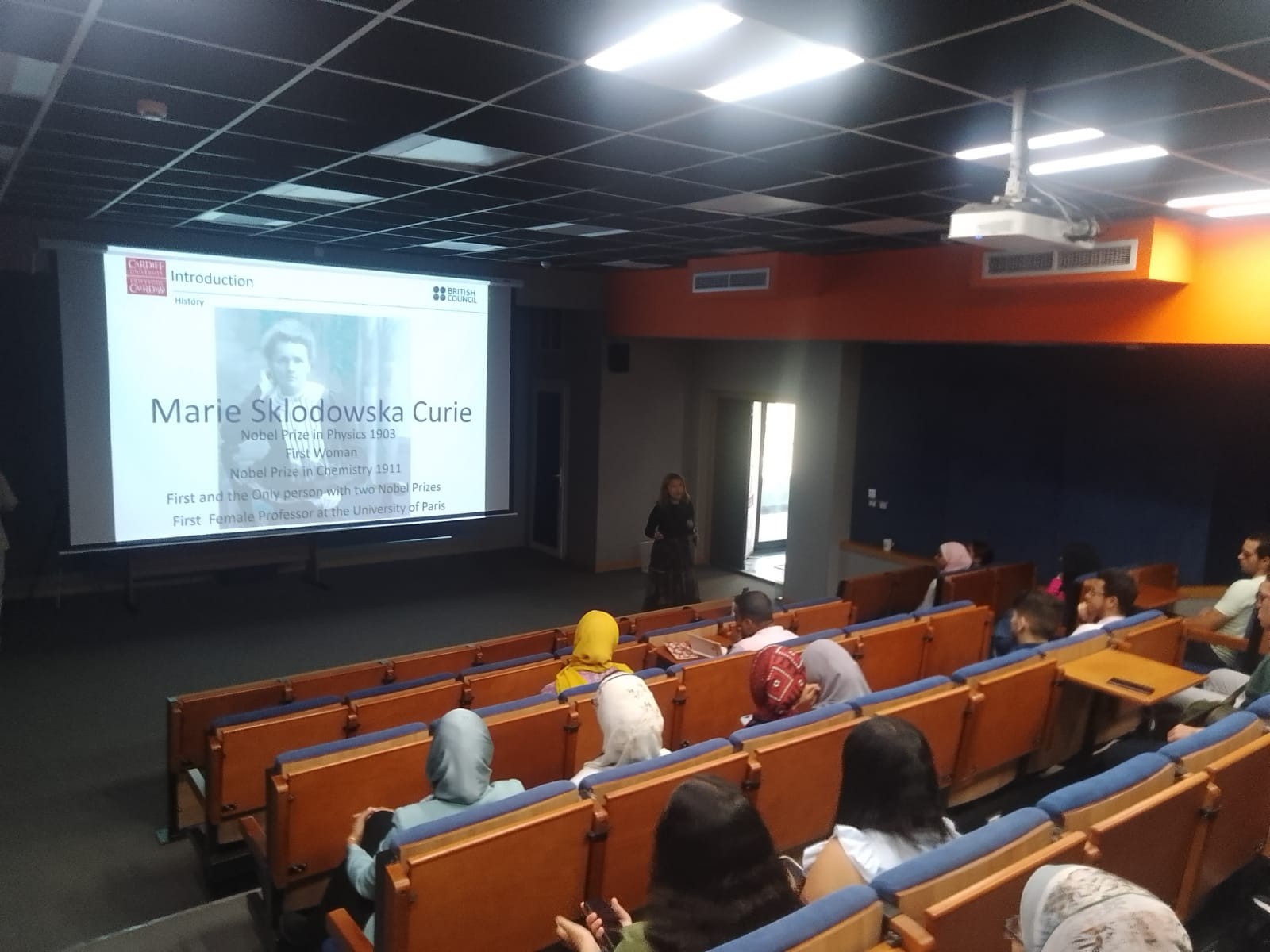 Dr (PhD) Diana Contreras from Cardiff University is presenting notable women in STEM.