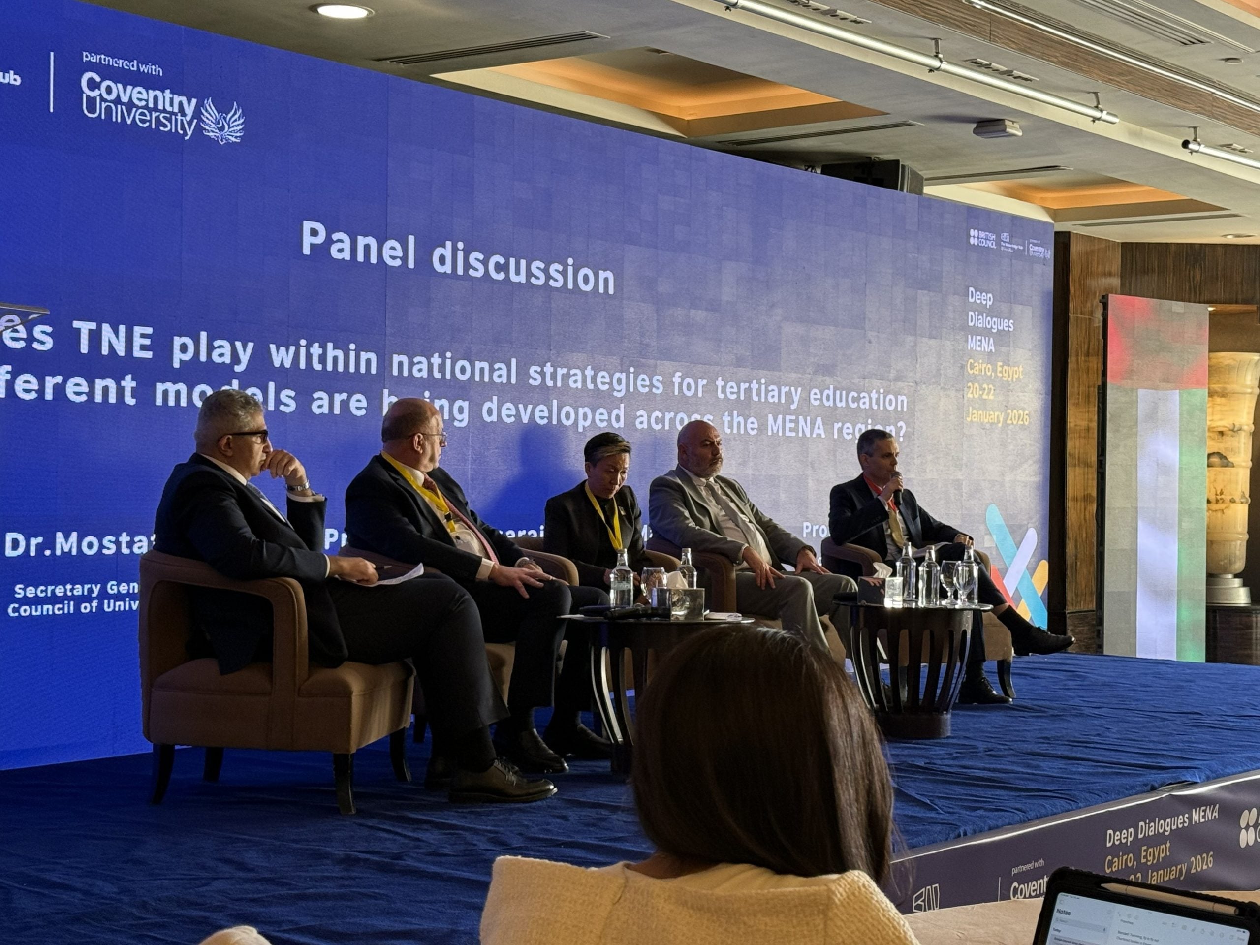 Panel: How do different models of THE take shape at the institutional level? chaired by Professor May Tan-Mullins, CEO and Provost, and Professor in Sustainability, University of Reading Malaysia. The 20th January 2026. Photo: Dr. (PhD) Diana Contreras.